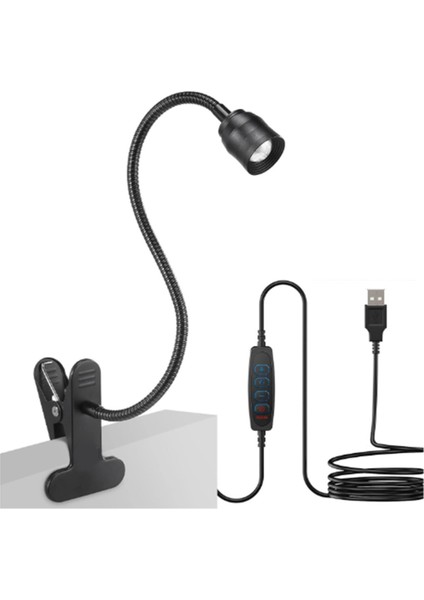 LED Okuma Işıkları USB Üç Renkli Kısılabilir Kelepçeli Kitap Işığı (Yurt Dışından)
