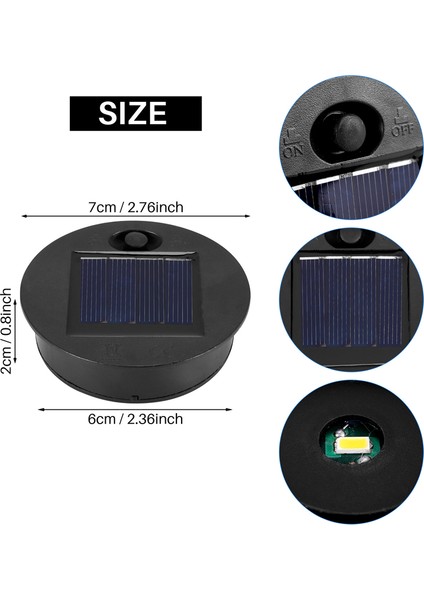 4 Parça Yedek Güneş Enerjili Işık Üstleri Dış Mekan Asılı Fener Işığı Güneş Enerjili Işık Parçaları Yuvarlak Güneş Enerjili Işıklar Su Geçirmez (Yurt Dışından)
