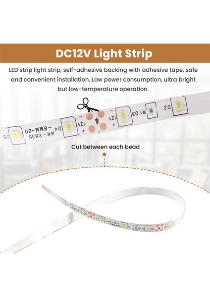 1m 60-3528 Smd Su Geçirmez LED Işık Şeridi DC12V (Beyaz) (Yurt Dışından) fırsatları