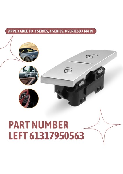 Bmw 3 Serisi 4 Serisi 8 Serisi X7 M4 I4 Sol Araç Kapısı Merkezi Kilit Anahtarı 61317950563 (Yurt Dışından) indirimleri