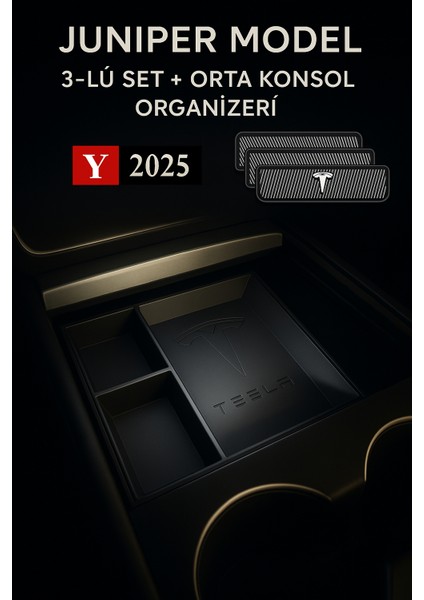 Tesla Model Y Juniper Arka Havalandırmalar Için Koruma Kapakları - 3'lü Set ve Orta Konsol Düzenleyici modelleri