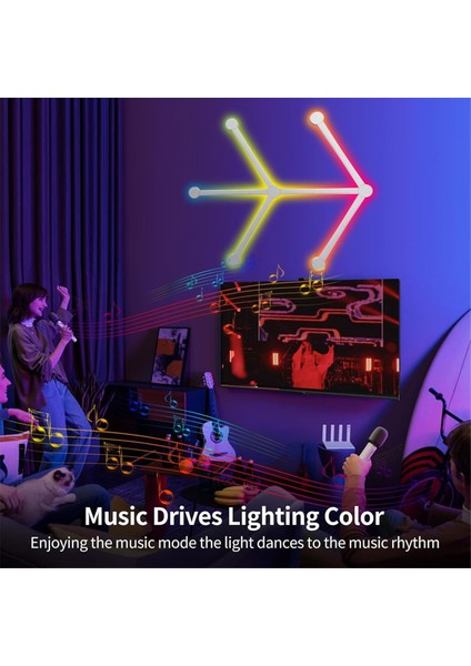 USB Akıllı Duvar Lambası Rgb LED Işık Çubukları 16 Milyon Renk Siyah (Yurt Dışından) fırsatları