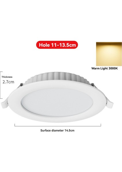 6 Adet 12W LED Gömme Yuvarlak Tavan Spot Işığı Sıcak Işık (Yurt Dışından) fiyatları