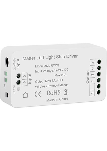 Matter Wifi LED Şerit Işık Kontrol Cihazı Cw Kontrol Cihazı LED Şerit Bixb/siri/google Home/alexa Kontrol Desteği (Yurt Dışından)