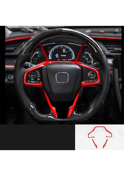 Honda Civic 2016-2020 Için Kırmızı Araba Iç Direksiyon Simidi Kılıfı Döşemesi 10. (Yurt Dışından) fiyatları