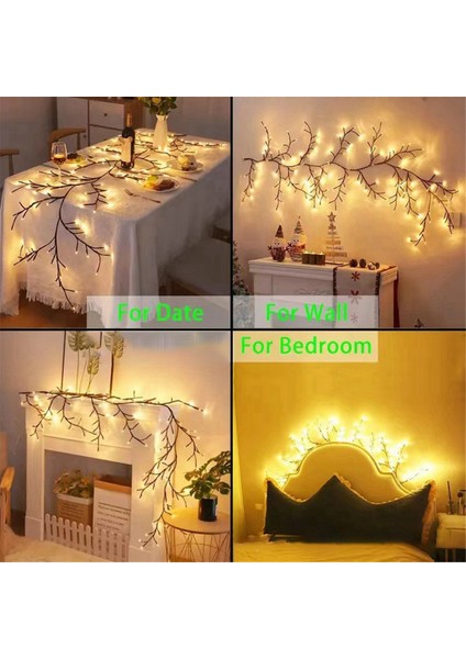 72LEDS Bükülebilir Söğüt Rattan Lamba, Rattan Ağaç Dekoratif Lamba (Yurt Dışından) fırsatları