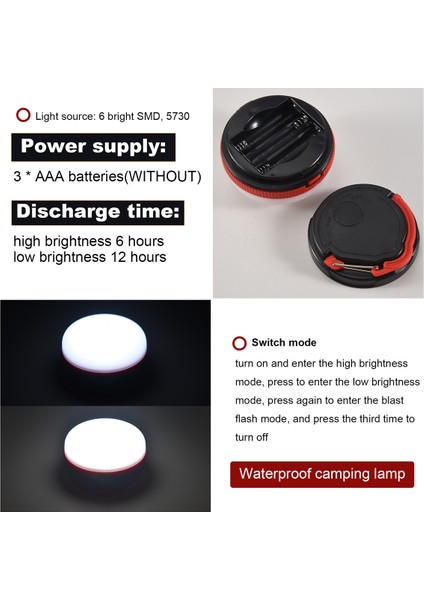 Taşınabilir Kamp Işıkları LED Su Geçirmez Kamp Feneri Su Geçirmez Çadır Lambası Açık Hava Yürüyüş Balıkçılık Gece Lambası (Yurt Dışından) indirimleri