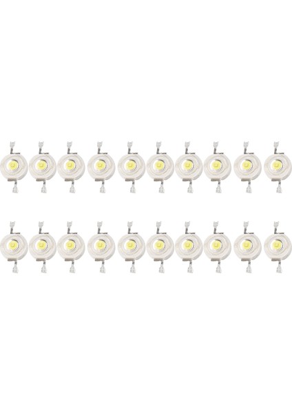 20 Adet Yüksek Güçlü 2 Pin 3W Beyaz LED Boncuk Yayıcı 170-190LM 6000K (Yurt Dışından)