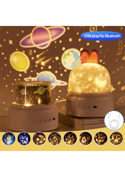 Çocuklar Için Sevimli Tavşan Projektör Işığı Okyanus Projeksiyon Uyku Lambası (Yurt Dışından) fırsatları