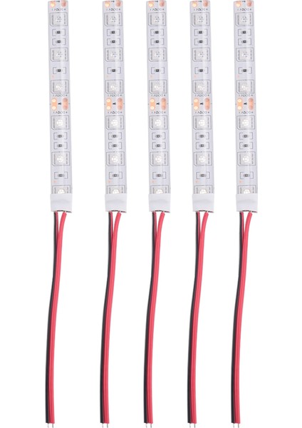 5 Adet 10 cm Su Geçirmez Kırmızı 5050 LED Şerit Işıklar Dc 12V Karavan Tekne Araba (Yurt Dışından)