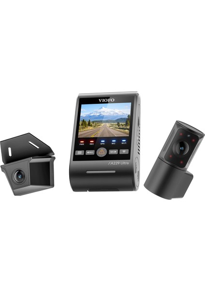 A229 Ultra-W 3 Kameralı Ön+Arka Su Geçirmez+İç 4K+4K+1080P HDR Sony STARVIS 2 Sensörlü GPS'li Araç Kamerası fiyatları