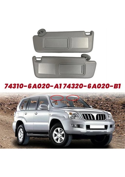 Toyota Prado 120 2003-2009 74310-6A020-B1 74320-6A020-B1 74320-60850-B1 Için 1 Çift Gri Güneşlik Aynalı LED Lamba (Yurt Dışından) fiyatları