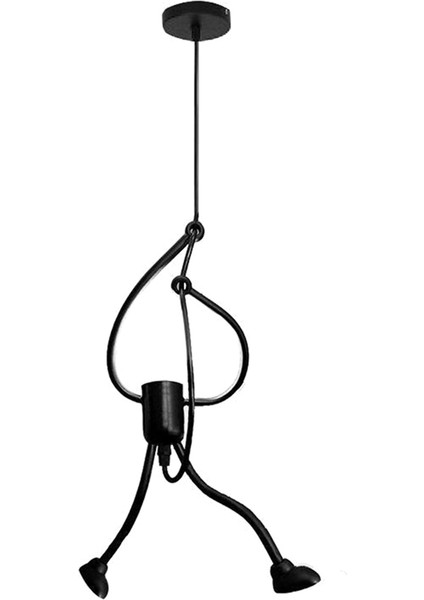 Vintage Demir Heykelcik Modern Sanat Avize LED Tavan Lambası (Yurt Dışından)