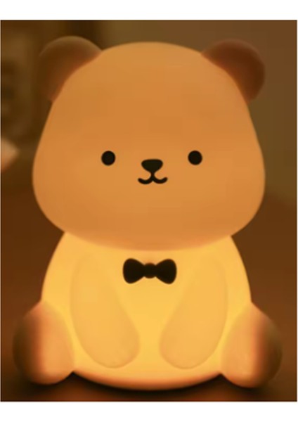 Silikon Teddy Ayıcık Eğlenceli Gece Lambası 3 Seviyeli Kısılabilir Bebek Odası Lambası (Yurt Dışından) modelleri