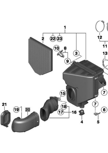 Bmw X3 F25 X4 F26 2011-2018 Için Araç Emme Borusu, Giriş Hava Borusu, Giriş Borusu, Hava Filtresi, Emme Kanalı 13717601869 (Yurt Dışından) fiyatları