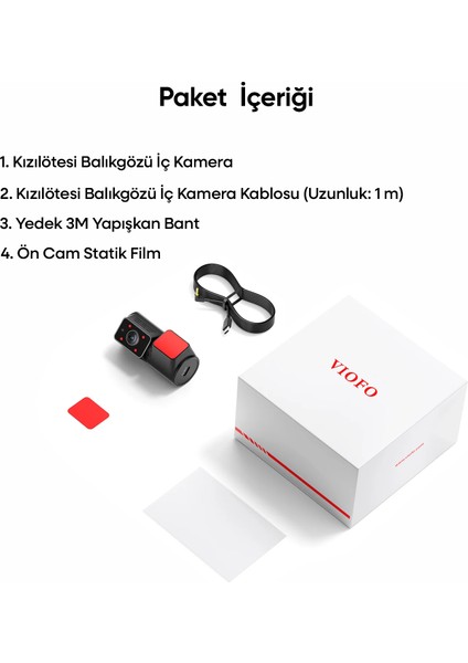 RNF210 A229 Pro / Plus / Ultra Uyumlu 1080P Kızılötesi Balıkgözü Iç Kamera