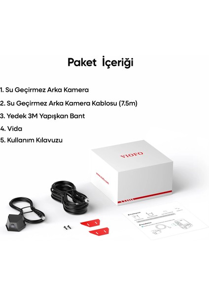 RWE800 A229 Ultra Uyumlu 4K Ultra Hd IP67 Su Geçirmez Dış Arka Kamera