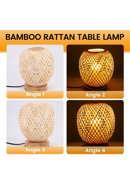 Bambu Rattan Masa Lambası Japon Tarzı Başucu Lambası Masa Lambası Yatak Odası Kendin Yap Dekorasyonu Ab Fişi (Yurt Dışından) indirimleri