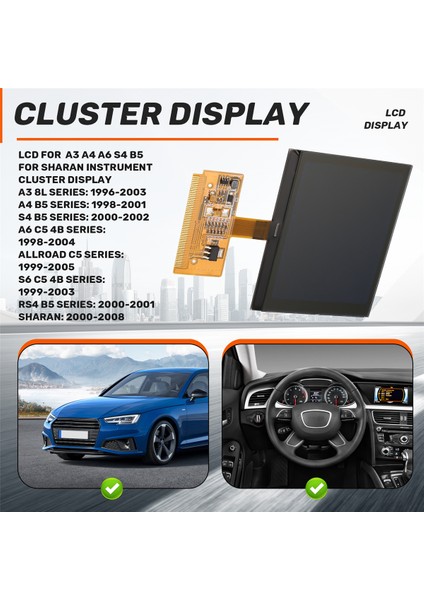 Audi A3 A4 A6 S4 B5 Için LCD Vw Volkswagen Sharan Gösterge Paneli Ekranı (Yurt Dışından) indirimleri