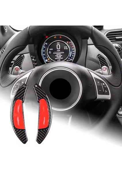 Abarth 595 695 2012-2024 Için Gerçek Kuru Sert Karbon Fiber Araba Direksiyon Vites Küreği (Yurt Dışından) fiyatları