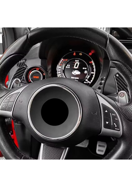 Abarth 595 695 2012-2024 Için Gerçek Kuru Sert Karbon Fiber Araba Direksiyon Vites Küreği (Yurt Dışından) indirimleri
