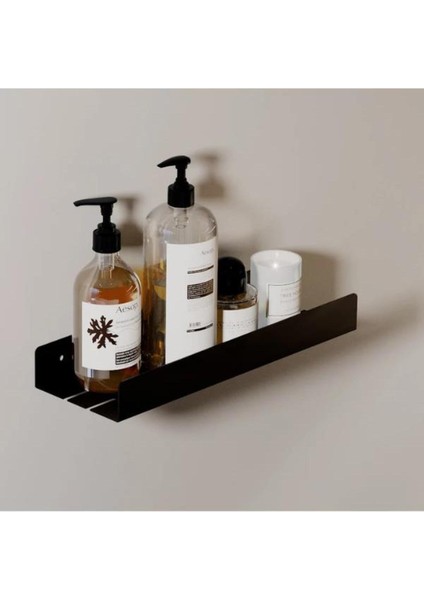 Şık Siyah Metal Banyo Rafı, Duş ve Şampuanlık Düzenleyici