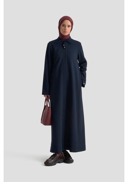 Aksesuar Yakalı Örme Ferace 25K8404 Lacivert fiyatları