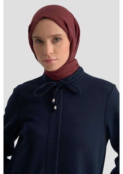 Aksesuar Yakalı Örme Ferace 25K8404 Lacivert fırsatları