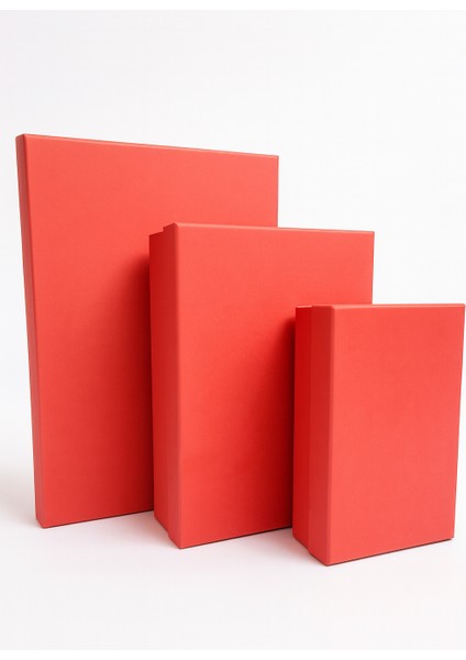 Yılbaşı 3’lü Kırmızı Hediye Kutusu Seti - Premium Hediye Kutuları