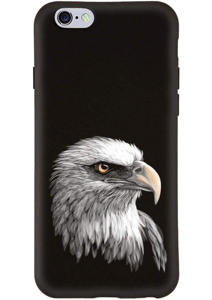 iPhone 6 Plus ile Uyumlu Kartal (0214C) Tasarımlı Siyah Lansman Kılıf