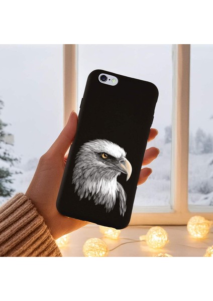 iPhone 6 Plus ile Uyumlu Kartal (0214C) Tasarımlı Siyah Lansman Kılıf