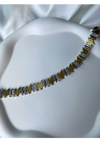 Çift Renkli Asimetrik Tarz Çelik Bileklik fırsatları