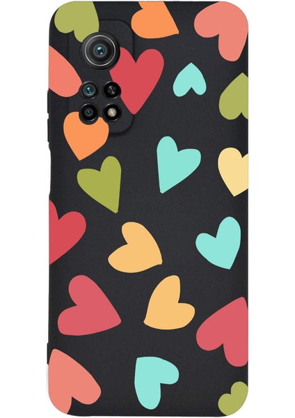 Xiaomi Mi 10T Pro ile Uyumlu Tropikal Kalpler (0214B) Tasarımlı Siyah Lansman Kılıf