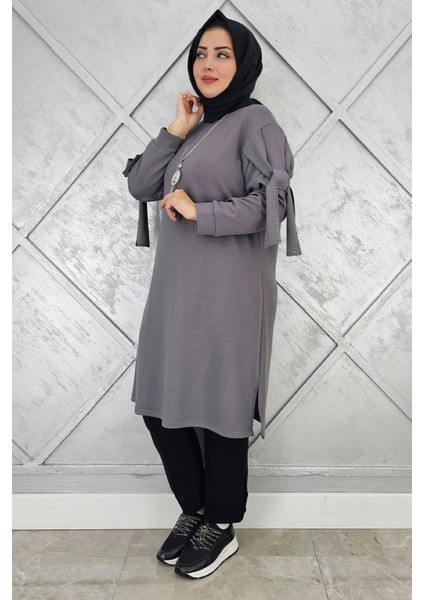 Kadın Taş ve Kolye Detaylı Tesettür Tunik modelleri