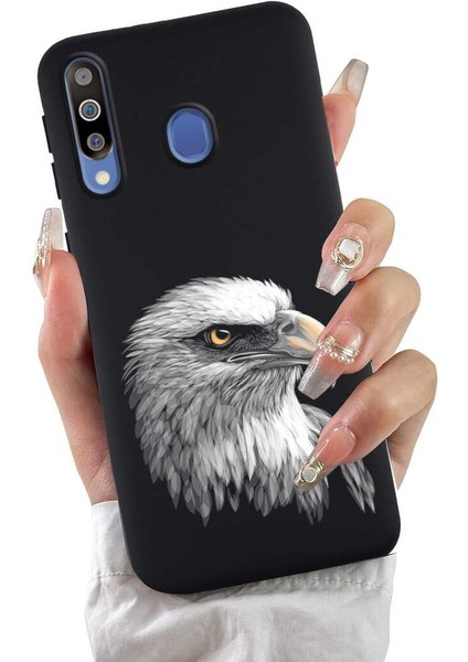 Samsung Galaxy M30 ile Uyumlu Kartal (0214C) Tasarımlı Siyah Lansman Kılıf fiyatları