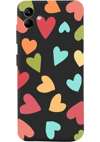 Samsung Galaxy A04 ile Uyumlu Tropikal Kalpler (0214B) Tasarımlı Siyah Lansman Kılıf