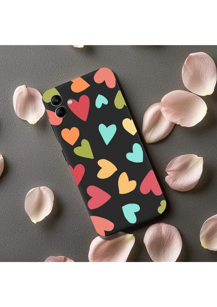 Samsung Galaxy A04 ile Uyumlu Tropikal Kalpler (0214B) Tasarımlı Siyah Lansman Kılıf