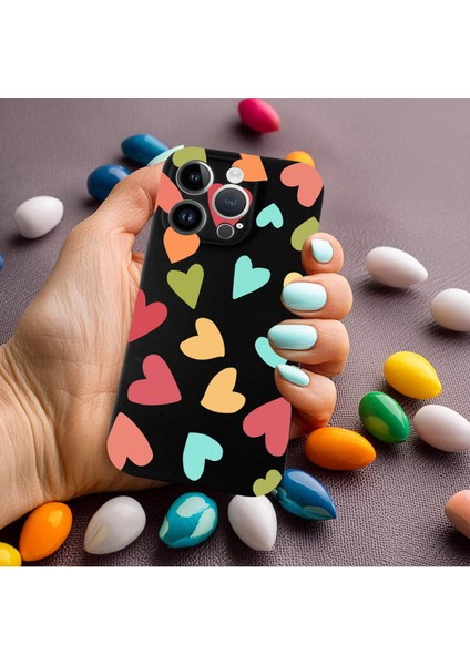 iPhone 14 Pro Max ile Uyumlu Tropikal Kalpler (0214B) Tasarımlı Siyah Lansman Kılıf modelleri