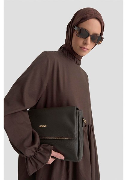 Fırfırlı Balon Kollu Tunik 25KD9018 Acı Kahve