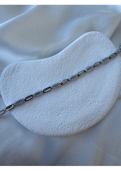 Vip Taşlı Oval Dörtgen Silver Bileklik fiyatları