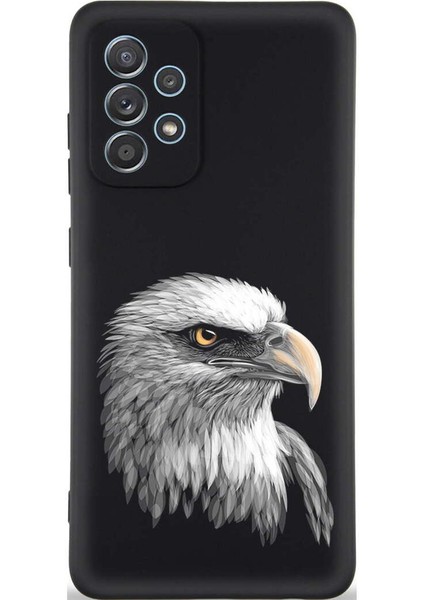 Samsung Galaxy A53 ile Uyumlu Kartal (0214C) Tasarımlı Siyah Lansman Kılıf