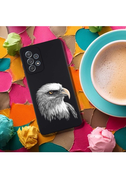 Samsung Galaxy A53 ile Uyumlu Kartal (0214C) Tasarımlı Siyah Lansman Kılıf fırsatları