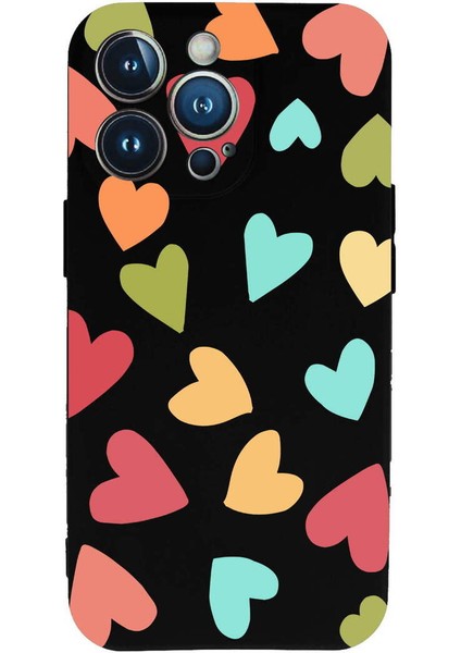 iPhone 13 Pro ile Uyumlu Tropikal Kalpler (0214B) Tasarımlı Siyah Lansman Kılıf