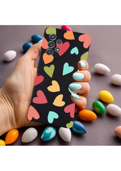 Samsung Galaxy A72 ile Uyumlu Tropikal Kalpler (0214B) Tasarımlı Siyah Lansman Kılıf modelleri