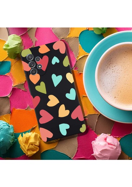 Samsung Galaxy A72 ile Uyumlu Tropikal Kalpler (0214B) Tasarımlı Siyah Lansman Kılıf fırsatları