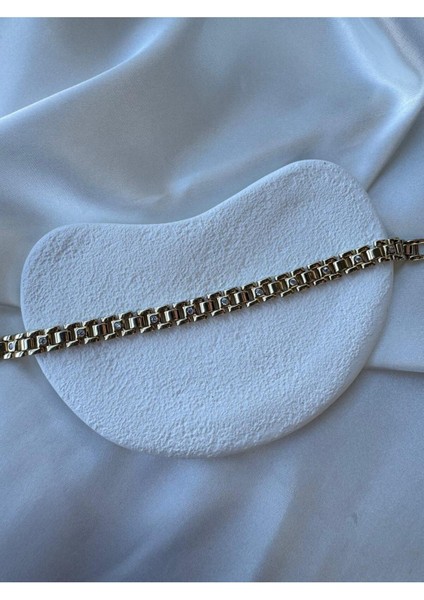 Özel Seri Zirkon Taşlı Yatay Dikdörtgen Tasarım Gold Bileklik modelleri