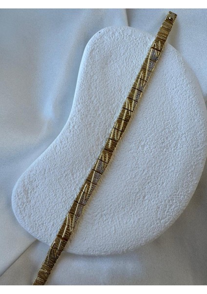 Gold, Taşlı Zarif Premıum Bileklik