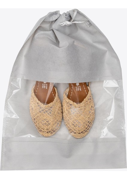 10 Adet Pencereli Ayakkabı Saklama Çantası Dolap Çekmece Valiz Düzenleyici Seyahat Çantası Hurç