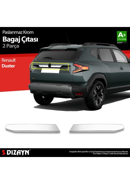 Renault Duster Krom Bagaj Çıtası 2 Prç. 2024 Üzeri A+ Kalite indirimleri