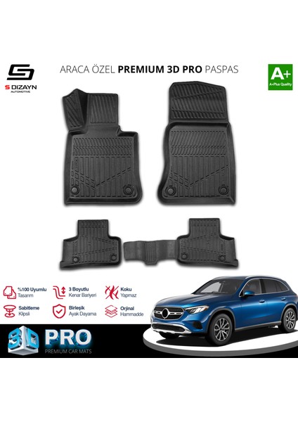 Mercedes GLC 3D Pro Havuzlu Paspas 2023 Üzeri A+ Kalite
